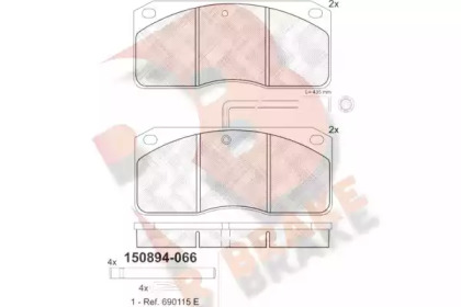 Комплект тормозных колодок R BRAKE RB0894