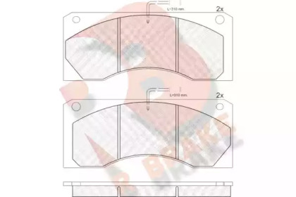 Комплект тормозных колодок R BRAKE RB1038