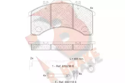 Комплект тормозных колодок R BRAKE RB1042-110