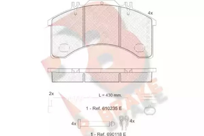 Комплект тормозных колодок R BRAKE RB1042-111