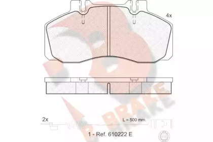 Комплект тормозных колодок R BRAKE RB1080-110