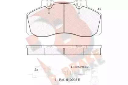 Комплект тормозных колодок R BRAKE RB1080-114