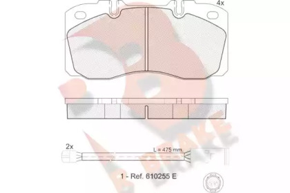 Комплект тормозных колодок, дисковый тормоз R BRAKE RB1161-116