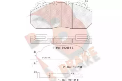 Комплект тормозных колодок R BRAKE RB1163-119