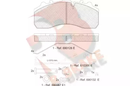 Комплект тормозных колодок, дисковый тормоз R BRAKE RB1194-117