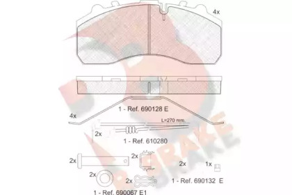 Комплект тормозных колодок, дисковый тормоз R BRAKE RB1194-118