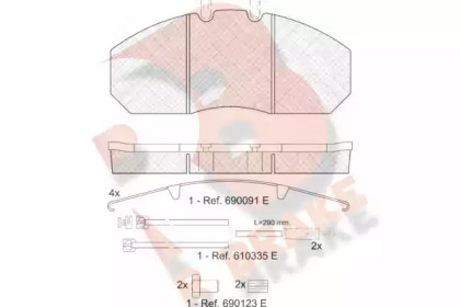 Комплект тормозных колодок R BRAKE RB1405-120