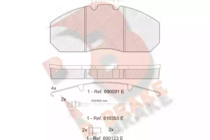 Комплект тормозных колодок R BRAKE RB1405-122