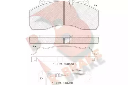 Комплект тормозных колодок R BRAKE RB1423-118