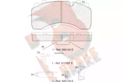 Комплект тормозных колодок R BRAKE RB1430-122