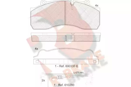 Комплект тормозных колодок R BRAKE RB1437-118