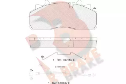 Комплект тормозных колодок R BRAKE RB1623-225