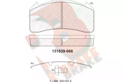 Комплект тормозных колодок, дисковый тормоз R BRAKE RB1639-066