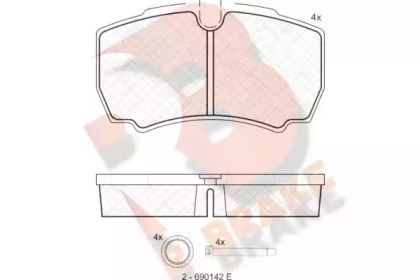 Комплект тормозных колодок R BRAKE RB1640