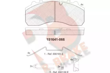 Комплект тормозных колодок R BRAKE RB1641-066