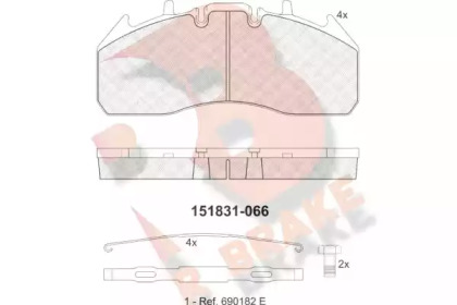 Комплект тормозных колодок, дисковый тормоз R BRAKE RB1831-066