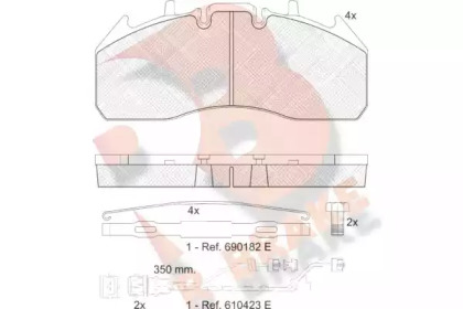 Комплект тормозных колодок, дисковый тормоз R BRAKE RB1831-122