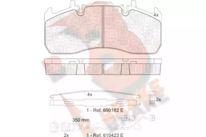 Комплект тормозных колодок, дисковый тормоз R BRAKE RB1841-122