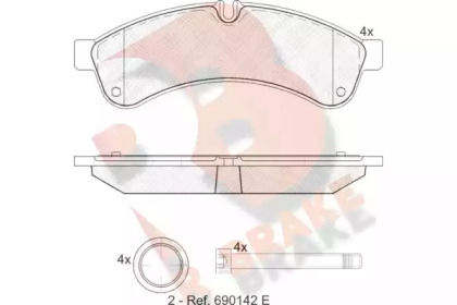 Комплект тормозных колодок R BRAKE RB1880