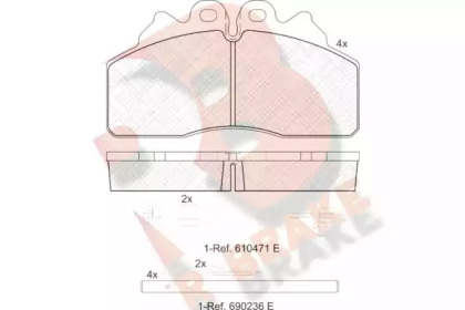 Комплект тормозных колодок R BRAKE RB1958-117