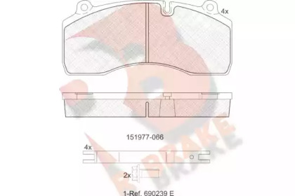 Комплект тормозных колодок R BRAKE RB1977-066