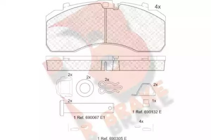 Комплект тормозных колодок, дисковый тормоз R BRAKE RB2091-066