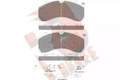 Комплект тормозных колодок R BRAKE RB2124-066