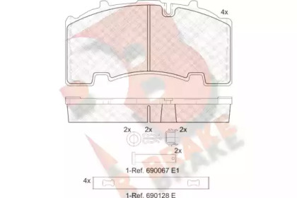 Комплект тормозных колодок R BRAKE RB2135-066