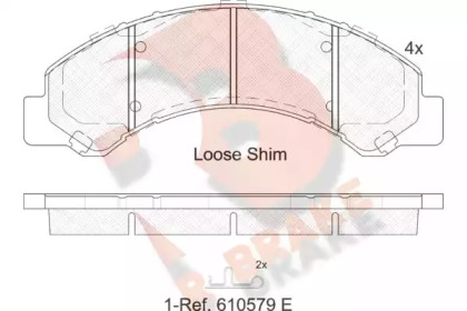 Комплект тормозных колодок, дисковый тормоз R BRAKE RB2146