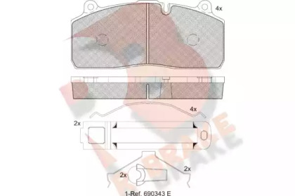 Комплект тормозных колодок R BRAKE RB2150-208