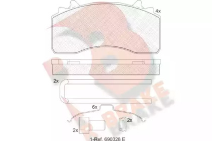 Комплект тормозных колодок R BRAKE RB2154-066