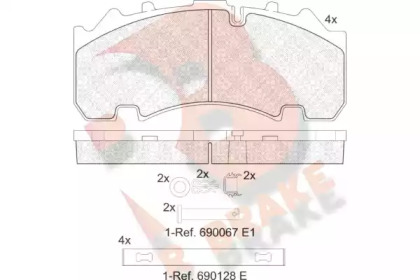 Комплект тормозных колодок R BRAKE RB2155-066