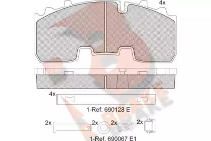 Комплект тормозных колодок R BRAKE RB2156-066