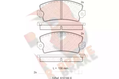 Комплект тормозных колодок R BRAKE RB0101-066