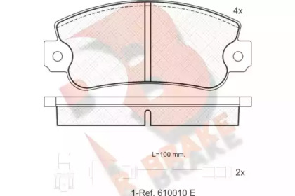 Комплект тормозных колодок R BRAKE RB0251