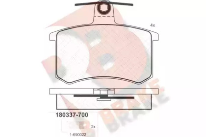 Комплект тормозных колодок R BRAKE RB0337-700