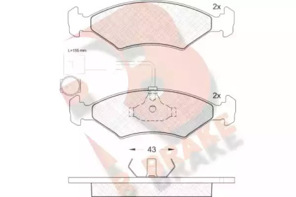 Комплект тормозных колодок, дисковый тормоз R BRAKE RB0355