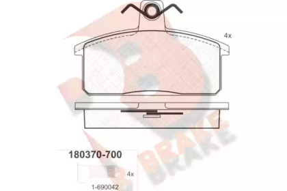 Комплект тормозных колодок R BRAKE RB0370-700