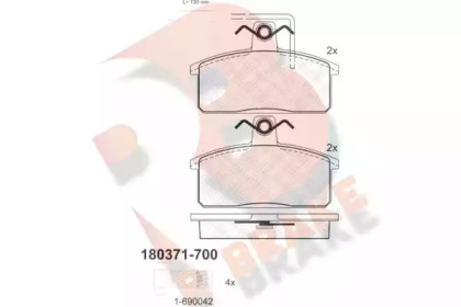 Комплект тормозных колодок R BRAKE RB0371-700