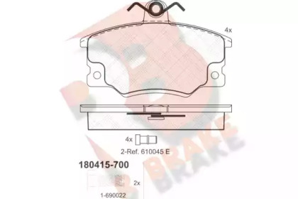 Комплект тормозных колодок R BRAKE RB0415-700