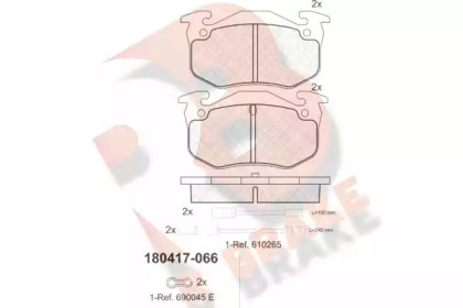 Комплект тормозных колодок R BRAKE RB0417