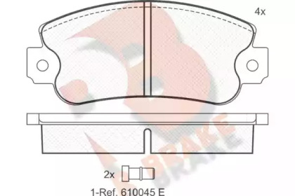 Комплект тормозных колодок R BRAKE RB0418