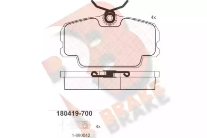 Комплект тормозных колодок R BRAKE RB0419-700