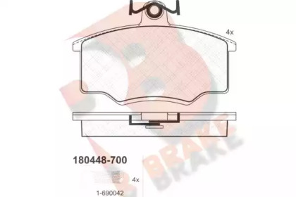 Комплект тормозных колодок R BRAKE RB0448-700