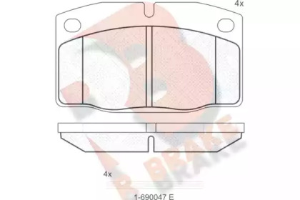 Комплект тормозных колодок R BRAKE RB0454-066