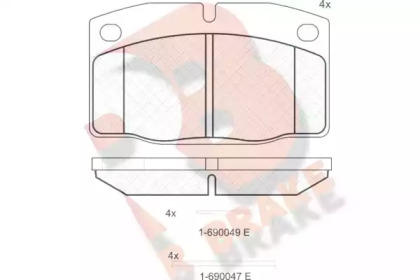 Комплект тормозных колодок R BRAKE RB0454-072