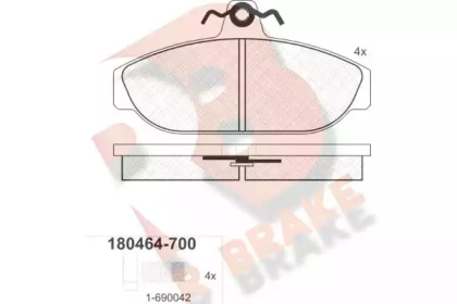 Комплект тормозных колодок R BRAKE RB0464-700