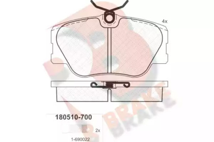 Комплект тормозных колодок R BRAKE RB0510-700