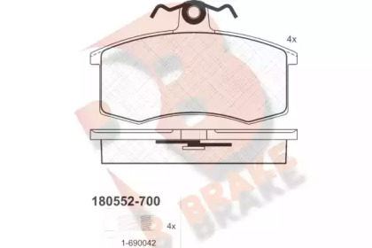 Комплект тормозных колодок R BRAKE RB0552-700