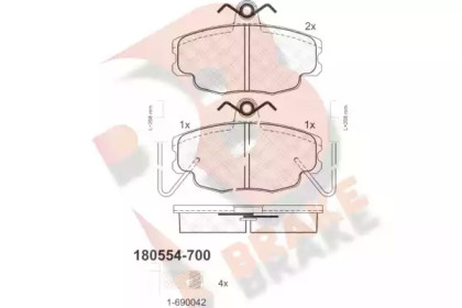 Комплект тормозных колодок R BRAKE RB0554-700